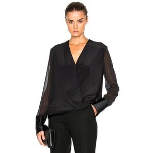 NWOT RAG & BONE SILK CHIFFON AND SATIN BLOUSE